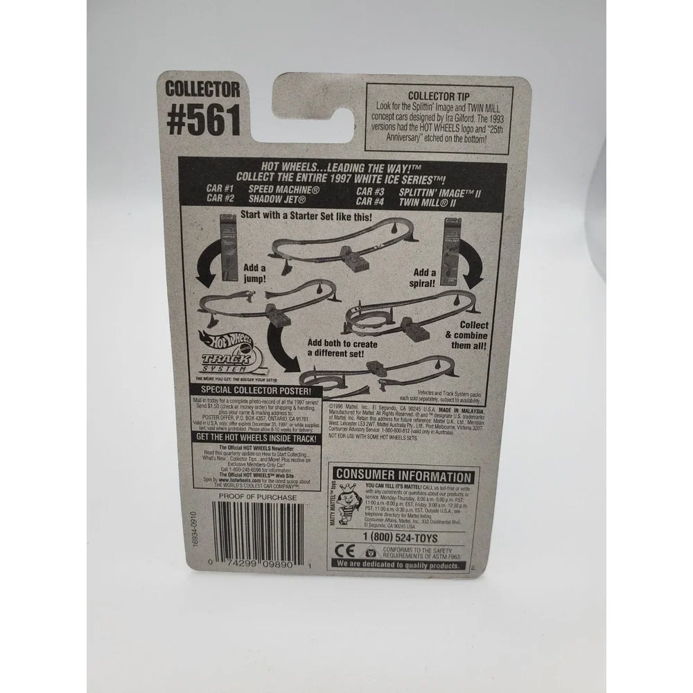 1996 Hot Wheels White Ice Series Speed Machine # 1 of 4 Collector # 561 - New